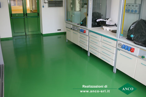 Resina Pavimento verde antistatico