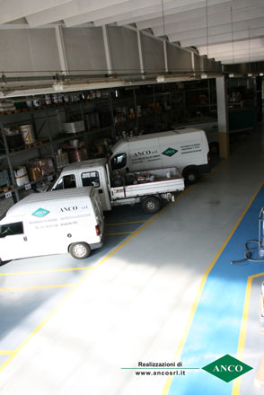 Resina Pavimento industriale corsie strisce